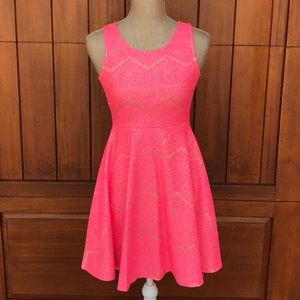 Neon pink and gold Hannah Banana dress. Size 14.